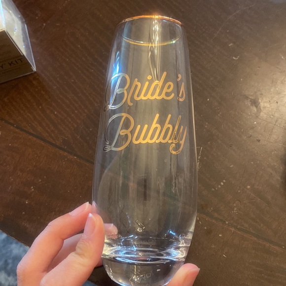Other - “Bride’s Bubbly” champagne glass, rose gold, never used!